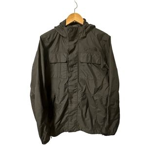The North Face: Men's Black Hooded Waterproof Windbreaker with Pockets
